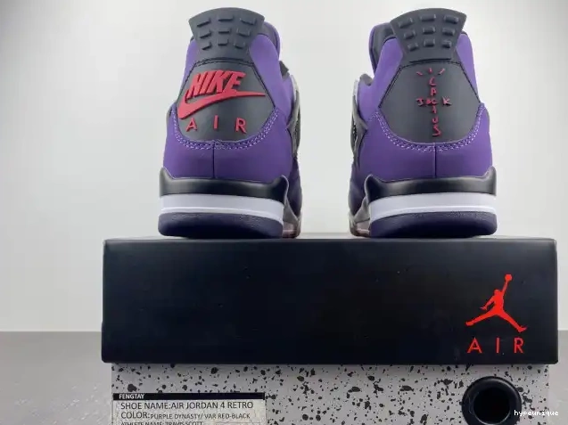 HYPE and Travis Scott LN4 4 Family) (Friends 766296 Retro Jordan Purple 0608